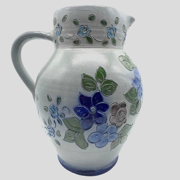 Betschdorf signed by Krumeich,H Gres D Alsace Stoneware salt glaze Pitcher. - Picture 2 of 11